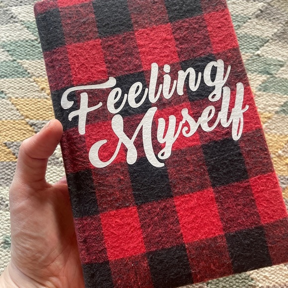 New Custom feeling myself Flannel Red Plaid Lined Journal Notebook - Picture 3 of 9